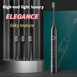 Teste per adulti Bianco nero classico Acustico Elettrico Sprobusto da denti adulti 5Gear Modalità USB Carica IPX7 Acustica impermeabile Elettrica