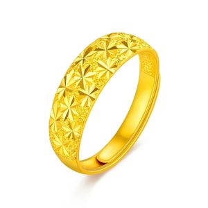 Pure 9999 Real Gold Ring 24 K Massive Modell Full Stern Gold Ring, um Wohlstand und Wohlstand feste Goldring 240422 anzuziehen