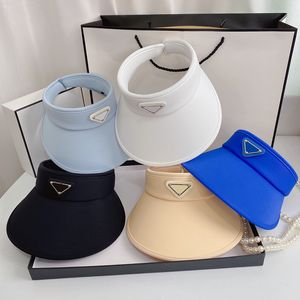 Visor Cap för kvinnor designer sommarsol hatt solskyddsmedel utomhus sport mösses designer strandhatt enkel stilig slitage bekvämt stort ristsolskydd