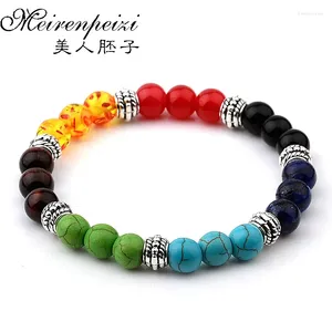 Bracelets de charme contas coloridas de pulseira elástica de pulseira para homens homens presentes de natal fábrica por atacado