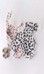 Baby Girl Designer Odzież Romper Romper długi rękaw Oneck Leopard Print Romper 100 Bawełniany Spring Fall Fand Baby Odzież 0241465582