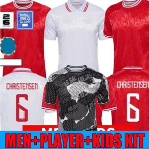 2024 Danimarca maglia da calcio 24 25 euro Eriksen Home Red Away Kjaer Hojbjerg Christensen Skov Olsen Braithwaite Dolberg Shirt da calcio