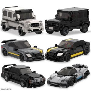 Block Moc Cars Bricks Benz GTR C63 One G63 Maisha Sharp E190 Evo Racing Sports Car SUV Building Blocks Speed ​​Champion Racer Garage Toy Toy