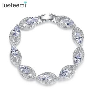 Bracelets luteemi Big Waterdrop Cubic Zircon Fashion Jóias Elegantes para Mulheres Casamento Charming Acessórios Charmos