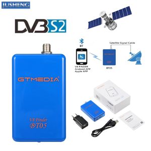 Receivers New GTmedia V8 Finder BT05 1080p Bluetooth DVBS2 Satellite Finder with lithium Support Android and IOS System