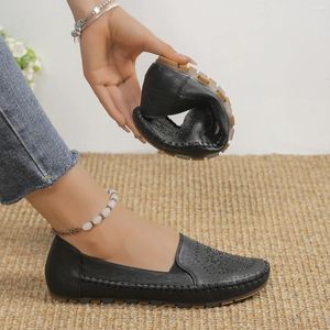 Lässige Schuhe elegante Kristall Ballerina Schwarz Beige Frauen flach weiche runde Zehen Komfort Slip-on Ladies Slaafers Leder Maultiere große Größe