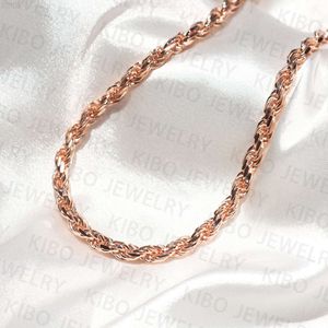 Hip Hop Jewelry 18k Gold Plated 4.2mm 925 Sterling Silver Men Rope Chains for Small Pendant Cuban Chain Necklace