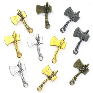 Charms 10pcs 5color Axe Necklace Key Chain Bracelet Pendant Jewelry Making Handmade Diy Supplies 28 17mm J213