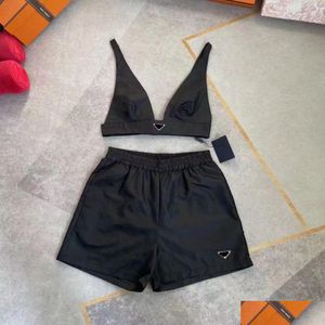 Traccettaci da donna Top Original Match Fashions Y Ladies Designer Triangle Bra Short Pantaloni impostati per il torace regolabile Ballito per esterno interno Otwur