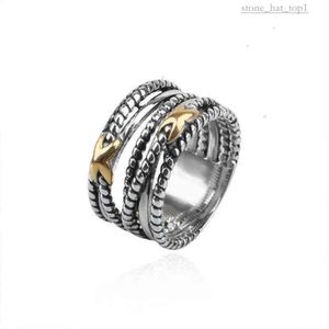 David Yurma Ring Fashion Dy Men Pierścień Ring Pierścień Pierścień dla mężczyzn Projektant biżuterii srebrna vintage X w kształcie pierścienia męska luksusowa biżuteria prezent Bezpłatna wysyłka 6057