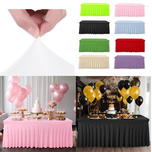 Table Cloth Spandex Rectangle Skirts 6ft Fitted Cover Wrinkle Resistant For El Wedding Anniversary Party Decoration