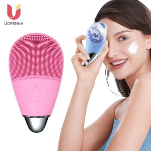 Scrubbers Gesichtsreinigung Pinsel wasserdichtes Silikon Elektrisch Gesichtsreiniger Vibration Massage Tiefes Porenreinigungshautpflege Waschbar