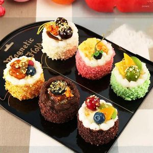 Fiori decorativi 6pcs/set grazioso ciambella dolce ciambella torte di ciambella frigo magneti souvenir simulazione dono dell'armadie