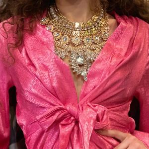 Necklaces Indian Ethnic Statement Large Necklace Women Fashion Crystal Rhinestone Maxi Long Collar Big Bib Choker Necklace Boho Jewelry
