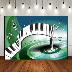 Klavierparty Hintergrund Musical Notes Theme Pianist Hintergrund Geburtstagdekoration Custom Wall Po POGROGRAPS BALDROPS 240407