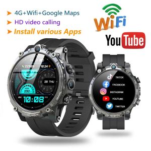 Controle Android 8.1 Smart Watch 4G SIM CARTO MAN LIGUELEIRO TOLE MOLEPEL WIFI Internet do Google Map Navigation Câmera dupla foto adulta 4 GB+128 GB