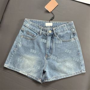 Lyx kvinnor blå jeans shorts designer sexiga sommar korta byxor denim byxor avslappnad modebrev jean shorts