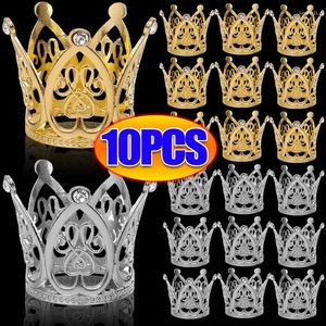 Zapasy imprezowe 10/1pcs Mini Crown Cake Topper Ornament For Kids Girl Księżniczka Dekoracja urodzin Baby Shower Wedding