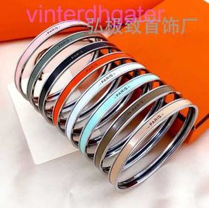 High-end Luxury Bangle Vacuum Electroplating Colorless Aijia Mars High Edition Enamel Narrow Bracelet Network Red Fashion Uni Live Broadcast with Goods