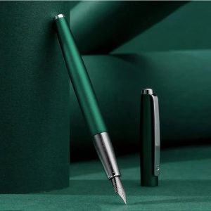 Pennor Hongdian 525 Fountain Pen Metal Matte Iridium EF0.4mm Liten Bent 0,6mm NIB Ink Pen för att skriva skolkontor Supplie Stationery