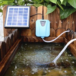 Accessoires Solar angetriebener Sauerstoffwater Wassersauerstoffpumpe 2L/min Teich Luftpullover Aquarium Airpump Pet Products Anzug im Freien Gartendekoration im Freien