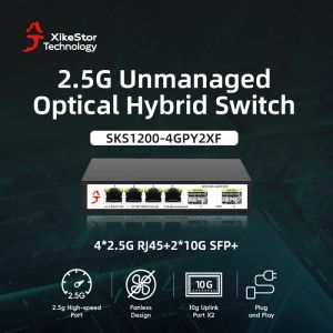 Переключатели Xikestor 2.5G Un -Managed Switch 4 Ports 2.5G и 2 SFP+ слоты Ethernet Switch Home Lab Hub hub and splitter splitter and play