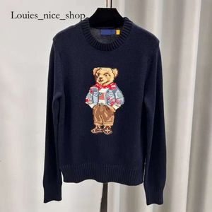 Suéter rl ralphe laurene suéter top de qualidade rl designer malhas malhas urso suéter pólover bordado bordado de malha de malha de malha