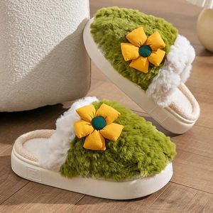 Slippers Winter Women'S Shoes Indoor House Cotton Flower Home Non Slip Fpir Season Cloth Colorful