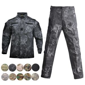 Setler Kamuflaj üniforma airsoft paintball taktik savaş takım elbise rahat av bezi özel kuvvetler ceket + pantolon seti