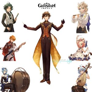 Costumi anime zhongi eula xiao albedo diona ganyu tartaglia cosplay gioco genshinimpact cosplay sinfonia come festa di concerto come wig y240422