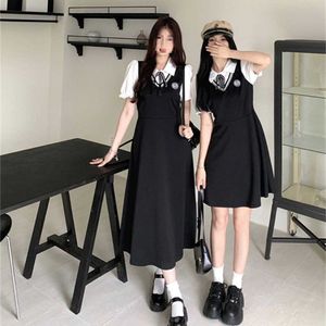 Большое лето новое маленькое черное платье пухлые мм девушки носят два французских платья высокого класса