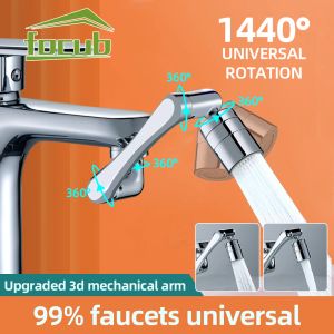 Purifiers Universal Metal Copper 1440° Rotation Faucet Aerator Extender Splash Filter Saving Water Kitchen Tap Bubbler Nozzle Robotic Arm