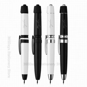 Pens Majohn A3 Pres Fountain Pen Döndürme Reçine Retractable Ekstra İnce Nib 0.4mm Metal Klip dönüştürücü yazan Noel Hediyesi