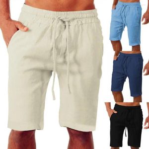 Shorts masculinos de cor sólidos esportes de joelho Men touche touche dois bolsos treinando streetwear