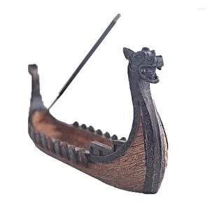 Decorative Figurines Dragon Boat Incense Stick Holder Burner Hand Carved Carving Censer Ornaments Retro Burners Traditional Design