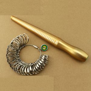 Ausrüstungen kostenloser Versand 133 HK Größe Metall Kupferringstift und Ring Sizer Set, Messen Sie Finger Sizering Messgeräte Metallfinger Sizer -Werkzeug