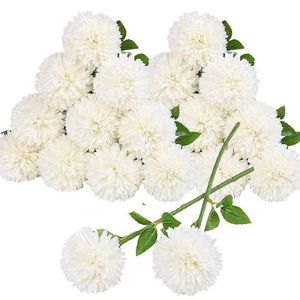 Faux Floral Greenery Artificial Chrysanthemum Ball Flowers Mães Flores de seda para Centrões de Casamento Arranjos Party Home Diy Decor 20pcs T240422