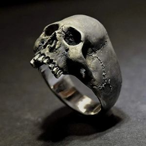 Bands Punk Edelstahlschädel Ring für Männer Gothic Punk Horror Schädel Ring Herren Motorrad Rock Biker Schmuck Geschenkgroßhandel Großhandel