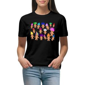 T-shirt troll mania magliette magliette magliette grafiche camicia stampa animale per ragazze abiti per magliette per donne lunghe