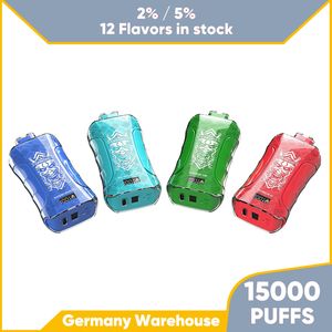 USA warehouse Original 10000 puffs 15k puffs Disposable Vape Electronic Cigarette Vape Pen Rechargeable Airflow Adjustable 15ML 12 Color Device