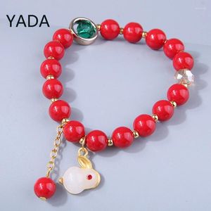 Charm Armband Yada 2024 Fashion Bead Bangles for Women Weave Rope Armband Jewelry Gold Color Abacus BT230008