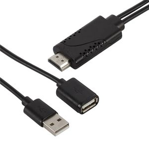 Ny USB-kvinna till HDMI-kompatibel hane 1080p HDTV TV Digital AV Adapter Kabeltrådskonverterare för iOS Android för USB-kvinna till