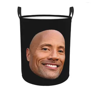 Laundry Bags The Face Dwayne Basket Collapsible American Actor Johnson Baby Hamper For Nursery Toys Organizer Storage Bins