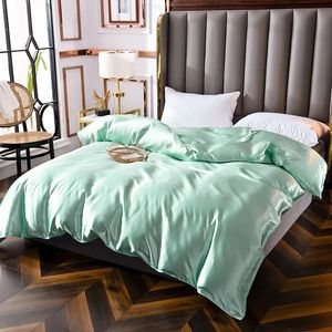 Summer Cool Quilt Cover Ice Silk Bedding Breattable Quilt Cover Luxury Bedclothes Ice Cold Pillow Case Healthy Däcke Cover 240411
