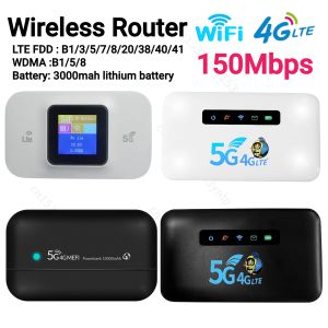 Router 4G Wireless LTE Router 150 Mbit / s 10000mah Mini WiFi Router Car Cottage Mobiler Wireless Hotspot mit SIM -Karte Unbegrenztes Internet