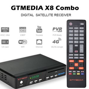 Приемники 2020 Новый Gtmedia x8 Combo Satellite TV -приемник DVBS2 S2X T2 Кабельный декодер 1080p HD H.265 Suppor Europe Испания CCAM PK V8 Nova