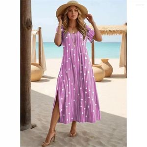 Party Dresses Polka Dot Print Women Dress Summer Maxi Y2K Sundress A-Line Elegant Robe Korean Clothes Holiday Vestidos