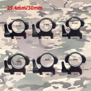 Kapsamlar Taktik 25.4mm 30mm Kapsam Yüzükleri Çelik Hızlı Serbest Bırakma Tüfek Av Ak.