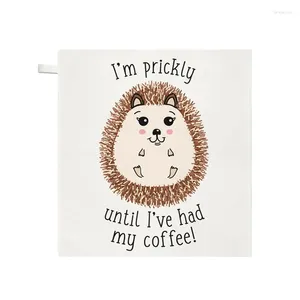 Towel Funny Hedgehog Towels Novelty I'm Prickly Until I've Had My Coffee Kitchen Tea Micorfiber Face Home Decor Gifts