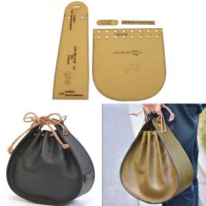 Leathercraft Leather Craft Personality Shoulder Bags Handbag Crossbody Bag Sewing Pattern Hard Kraft Paper and Acrylic DIY Template 19cm*16cm